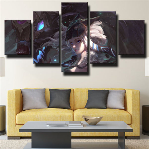 5 panel canvas art framed prints League Of Legends Kindred wall decor-1200 (1)