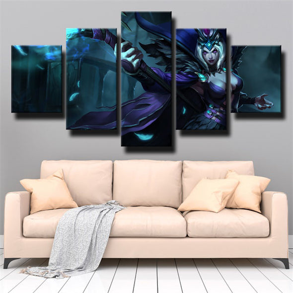 5 panel canvas art framed prints League Of Legends LeBlanc  picture-1200 (2)