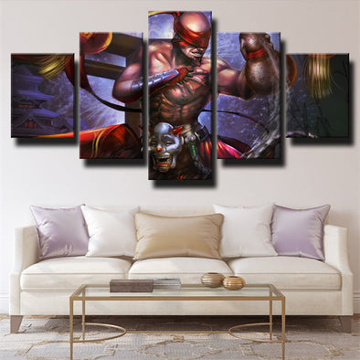 5 panel canvas art framed prints League Of Legends Lee Sin  picture-1200 (1)