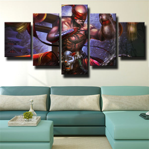 5 panel canvas art framed prints League Of Legends Lee Sin  picture-1200 (3)