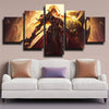 5 panel canvas art framed prints League Of Legends Leona wall decor-1200 (1)