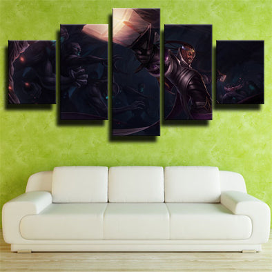 5 panel canvas art framed prints League Of Legends Lucian wall picture-1200 (1)