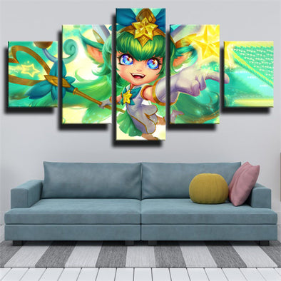 5 panel canvas art framed prints League Of Legends Lulu home decor-1200 (1)