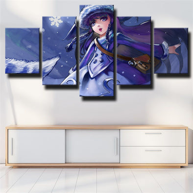 5 panel canvas art framed prints League Of Legends Lulu wall decor-1200 (1)