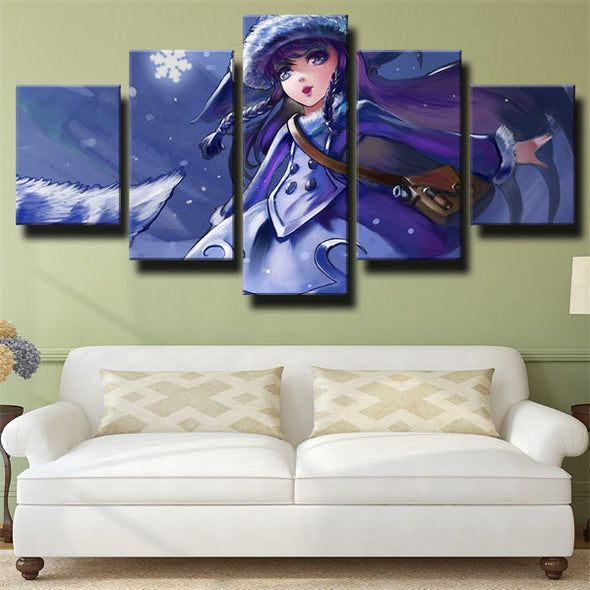 5 panel canvas art framed prints League Of Legends Lulu wall decor-1200 (2)