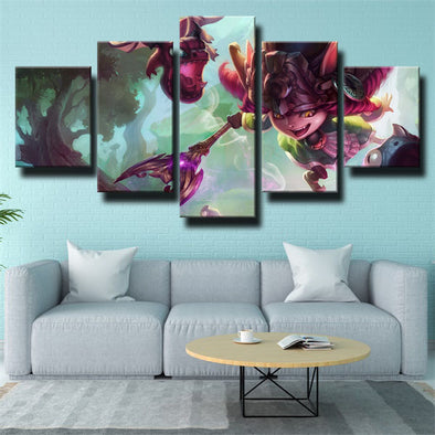5 panel canvas art framed prints League Of Legends Lulu wall picture-1200 (1)
