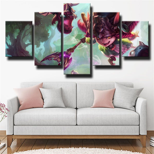 5 panel canvas art framed prints League Of Legends Lulu wall picture-1200 (2)
