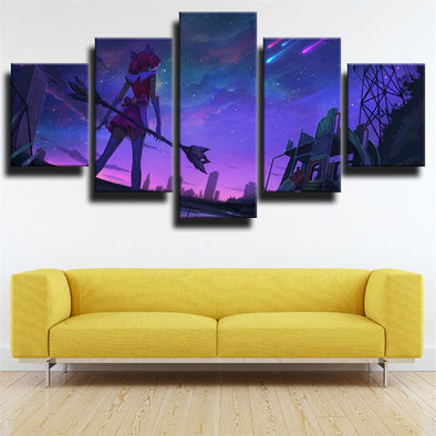 5 panel canvas art framed prints League Of Legends Lux home decor-1200 (1)