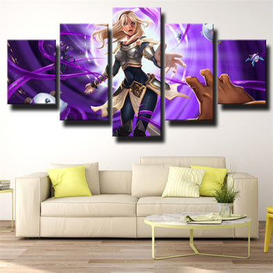 5 panel canvas art framed prints League Of Legends Lux wall picture-1200 (1)