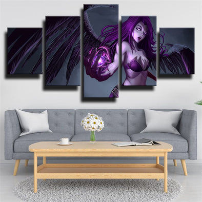 5 panel canvas art framed prints League Of Legends Morgana wall decor-1200 (1)