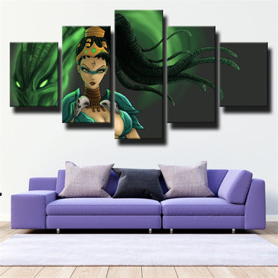 5 panel canvas art framed prints League of Legends Nidalee wall decor-1200 (1)