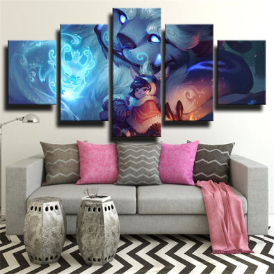 5 panel canvas art framed prints League of Legends Nunu home decor-1200 (1)