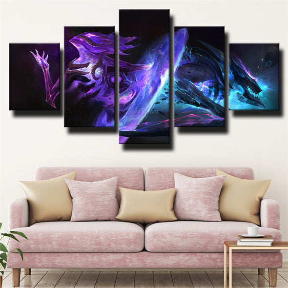5 panel canvas art framed prints League of Legends Orianna home decor-1200 (3)