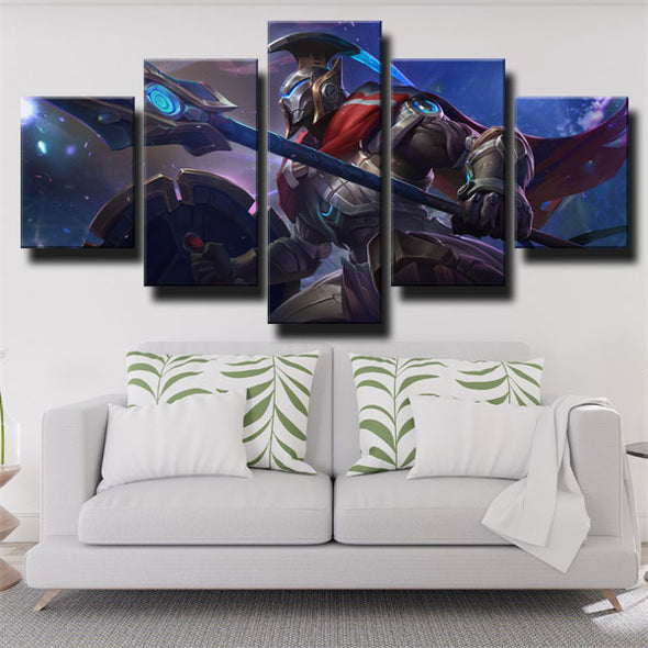 5 panel canvas art framed prints League of Legends Pantheon home decor-1200 (2)