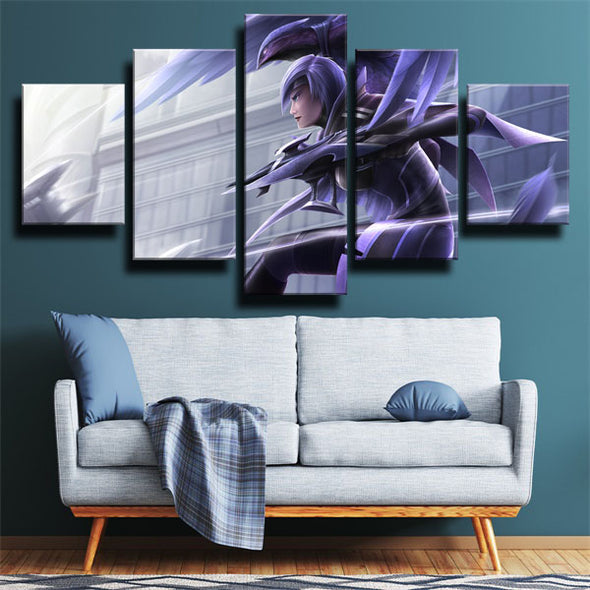 5 panel canvas art framed prints League of Legends Quinn wall decor-1200 (2)