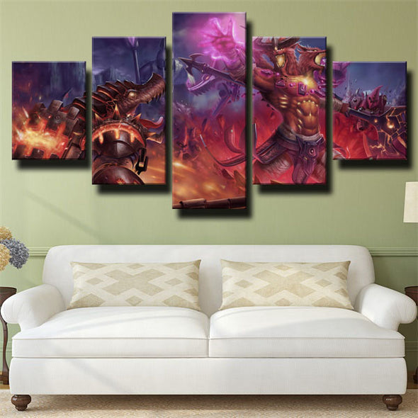 5 panel canvas art framed prints League of Legends Renekton picture-1200 (3)