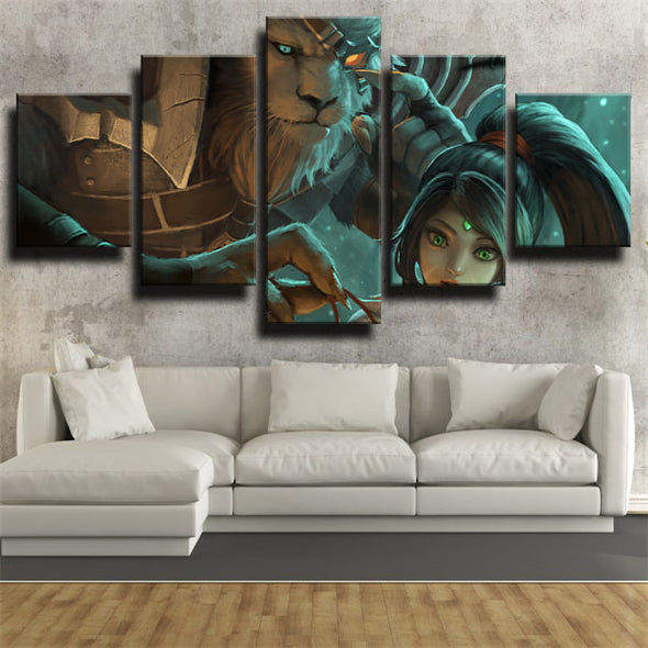 5 panel canvas art framed prints League of Legends Rengar home decor-1200 (3)