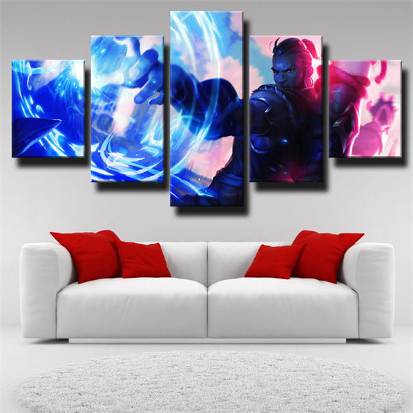 5 panel canvas art framed prints League of Legends Ryze home decor-1200 (2)