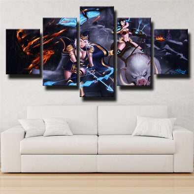 5 panel canvas art framed prints League of Legends Sejuani wall decor-1200 (1)