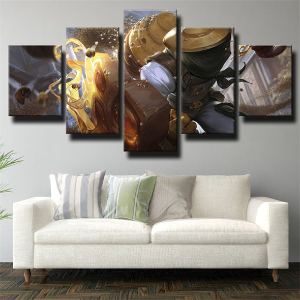 5 panel canvas art framed prints League of Legends Singed picture-1200 (2)