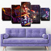5 panel canvas art framed prints League of Legends Sona wall picture-1200 (2)