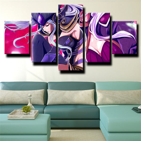 5 panel canvas art framed prints League of Legends Syndra home decor-1200 (2)