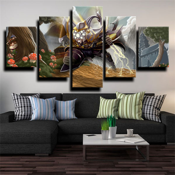 5 panel canvas art framed prints League of Legends Teemo wall picture-1200 (3)