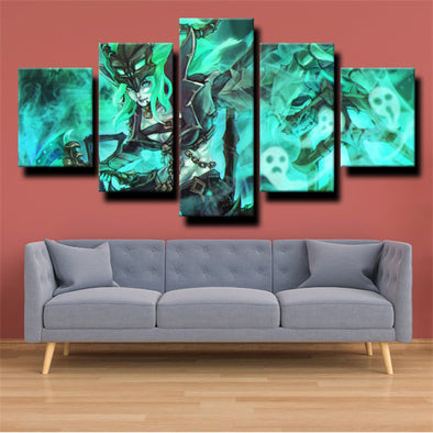 5 panel canvas art framed prints League of Legends Thresh home decor-1200 (1)