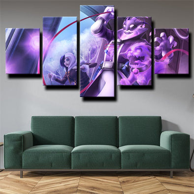 5 panel canvas art framed prints League of Legends Thresh wall picture-1200 (1)