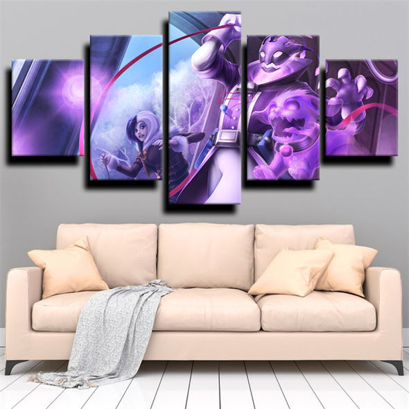 5 panel canvas art framed prints League of Legends Thresh wall picture-1200 (2)