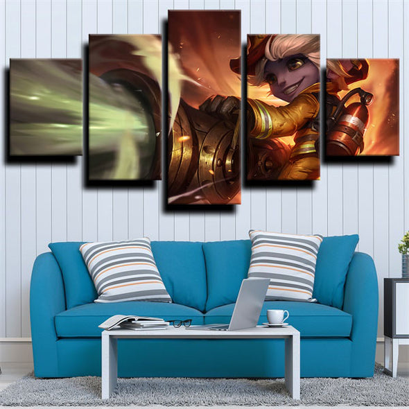 5 panel canvas art framed prints League of Legends Tristana picture-1200 (2)