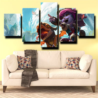 5 panel canvas art framed prints League of Legends Tristana wall picture-1200 (1)