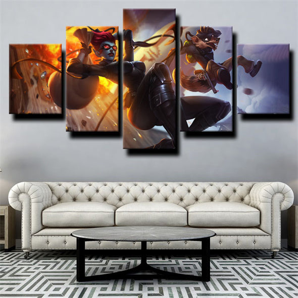 5 panel canvas art framed prints League of Legends Twitch wall picture-1200 (2)