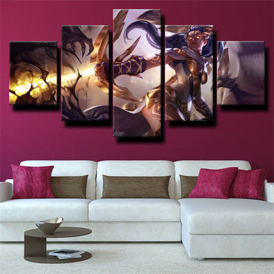 5 panel canvas art framed prints League of Legends Vayne home decor-1200 (1)