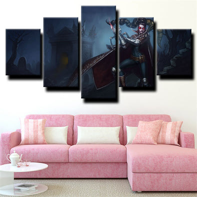 5 panel canvas art framed prints League of Legends Vayne wall picture-1200 (1)