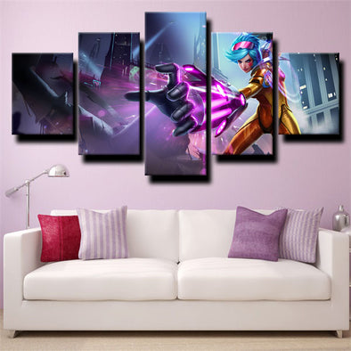 5 panel canvas art framed prints League of Legends Vi wall picture-1200 (1)