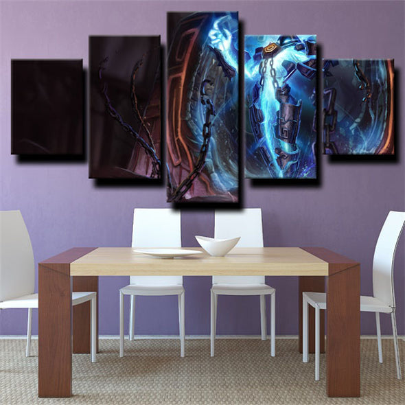 5 panel canvas art framed prints League of Legends Xerath wall decor-1200 (2)