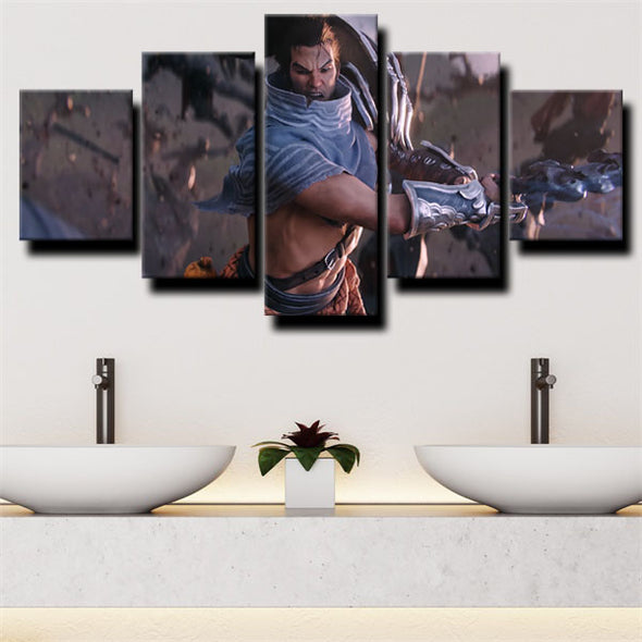 5 panel canvas art framed prints League of Legends Yasuo wall picture-1200 (1)