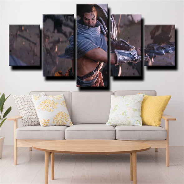 5 panel canvas art framed prints League of Legends Yasuo wall picture-1200 (3)