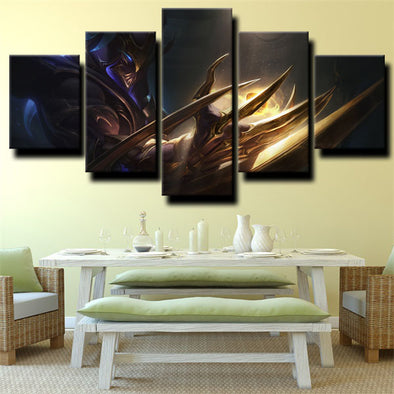 5 panel canvas art framed prints League of Legends Zed live room decor-1200 (1)