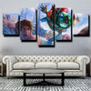 5 panel canvas art framed prints League of Legends Ziggs wall picture-1200 (2)
