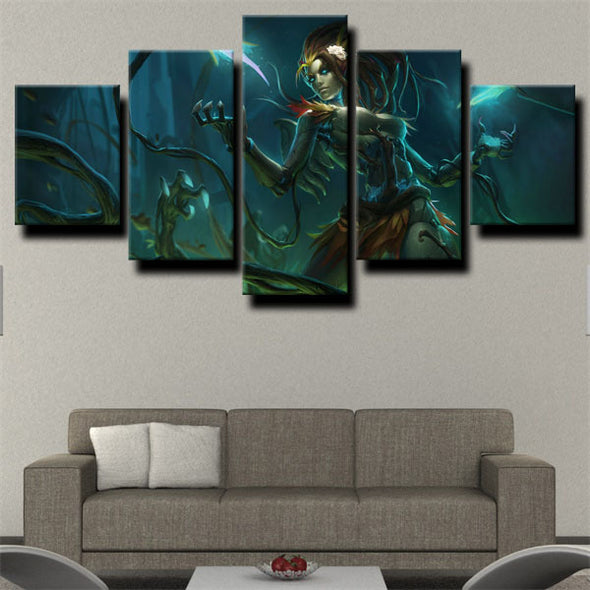 5 panel canvas art framed prints League of Legends Zyra wall decor-1200 (3)