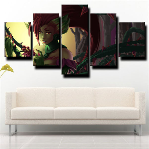 5 panel canvas art framed prints League of Legends Zyra wall picture-1200 (3)