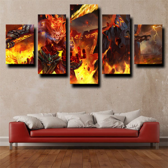 5 panel canvas art framed prints League of Legends wall picture-1201 (1)