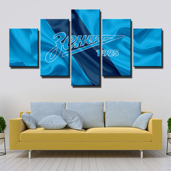 5 panel canvas art framed prints Lions blue live room decor-1202 (2)