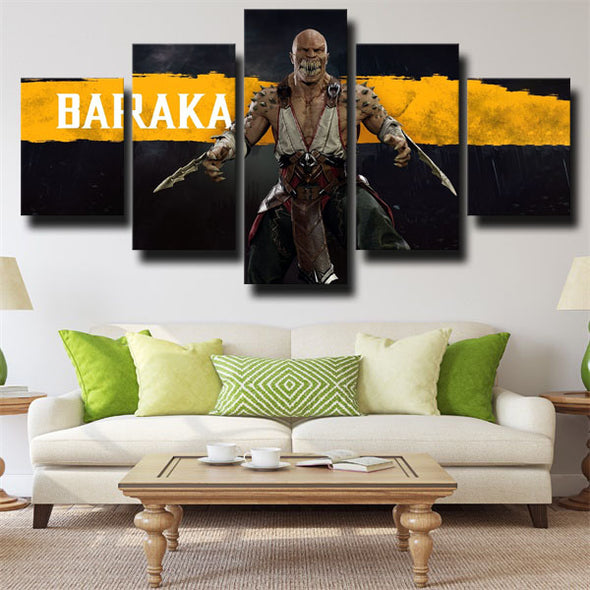 5 panel canvas art framed prints MKX characters Baraka wall picture-1501 (2)