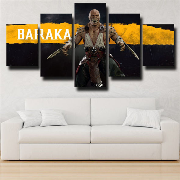 5 panel canvas art framed prints MKX characters Baraka wall picture-1501 (3)