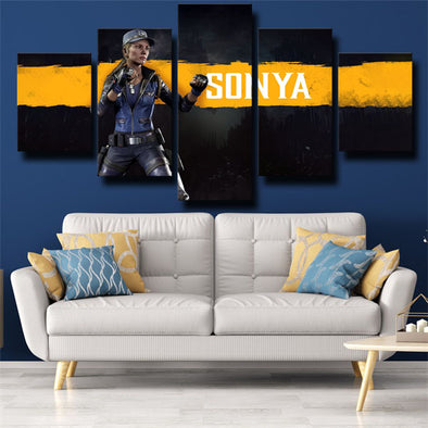 5 panel canvas art framed prints MKX characters Sonya Blade home decor-1547 (1)