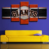 5 panel canvas art framed prints MLB The G-Men team LOGO live room decor-1201 (2)