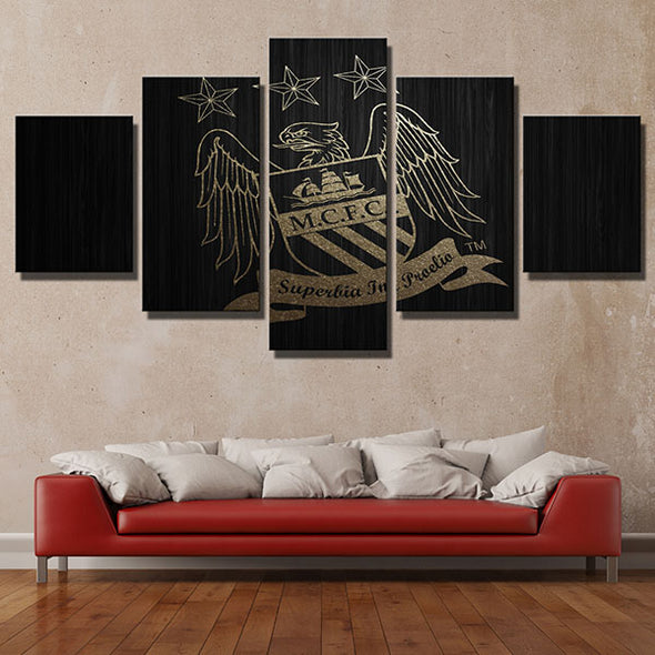 5 panel canvas art framed prints Man City live room decor-1211 (1)